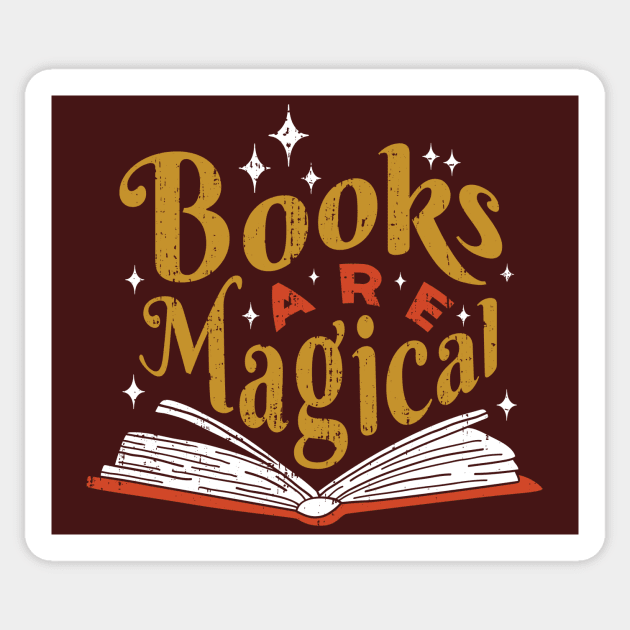 Vintage Books Are Magical // Retro Book Lover Avid Reader Sticker by Now Boarding